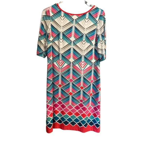 Eliza J Pink Teal and Red Jersey Dress size 6 - Picture 1 of 10
